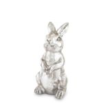 Figurka królik 15 x 7 cm srebrna
