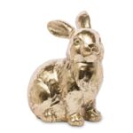 Figurka ceramiczna królik 13 x 11 cm złota