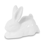 Figurka ceramiczna zajączek 9 x 12 cm biała