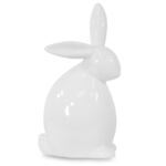 Figurka z ceramiki szlachetnej zajączek 16 x 9 cm biała