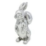 Figurka zając z jajkiem 17 x 9 cm srebrna