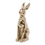 Figurka ceramiczna królik 52 x 18,5 cm złota
