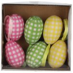 Jajka ozdobne w kratę 6 cm 6 szt.