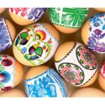 Owijki termokurczliwe na jajka z motywem łowickim