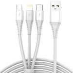 Kabel USB 3w1 micro USB, USB-C, lightning 1 m biały VA0122 Vayox