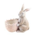 Figurka ceramiczna królik 39 cm brązowa
