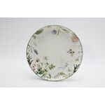 Talerz ceramiczny z motywem kwiatowym 21 cm biało-szary