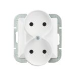 Gniazdo podwójne do systemu ramkowego białe PERŁA