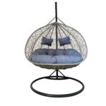 Bujak fotel wiszący 2-osobowy okrągły 132 x 75 cm szary