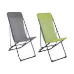 Leżak plażowy 82 x 55 x 90 cm szary/limonkowy