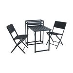 Zestaw mebli z kwietnikiem składany czarny