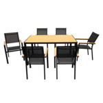 Stół ogrodowy Rocco 150 x 90 cm czarno-brązowy