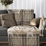 Koc świąteczny HOLLY 150 x 200 cm beżowy