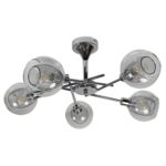 Lampa wisząca OZZO 5 x 40 W E14 chrom klosz transparentny