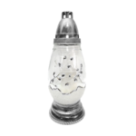 Znicz szklany bazie J-9 28,5 cm srebrny