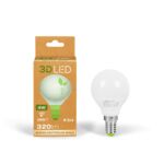 Żarówka LED E14 4 W kulka barwa neutralna 3D LED
