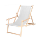 Leżak z podłokietnikiem regulowany szary