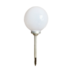 Lampa solarna kula biała 15 x 44 cm srebrna noga