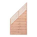 Płot skośny z ornamentem 90 x 180 cm modrzew