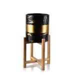 Doniczka ceramiczna Ava Gold śr. 18 x 20 cm na stojaku