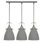 Lampa wisząca Franklin 3 x E27 szary piaskowany