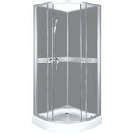 Kabina natryskowa Classic 90 grey z baterią natryskową EC 04 Kerra