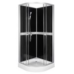 Kabina natryskowa Classic 90 black z baterią natryskową EC 04 Kerra