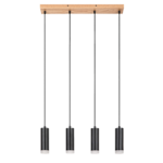 Lampa wisząca Toras GU10 4 x 5 W dąb/czarny