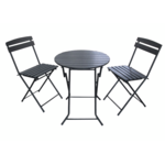 Zestaw mebli balkonowych stół + 2 krzesła grafit