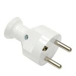 Wtyczka prosta rozbieralna, z uziemieniem, biała
