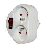 Rozgałęźnik podwójny z uziemieniem + łącznik 16 A