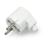 Wtyczka kątowa bez uziemienia biała WT-16B