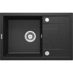 Zlewozmywak CORIO grafitowy granit 1K Z/O 670 x 440 x 175 mm 3,5"+osprzęt