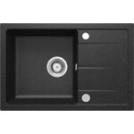 Zlewozmywak LEDA grafitowy granit 1K Z/O 670 x 440 x 164 mm 3,5" + osprzęt