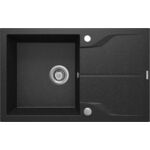 Zlewozmywak ANDANTE grafitowy granit 1K Z/O 780 x 490 x 190 mm 3,5" + osprzęt płaski SS