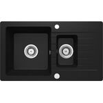 Zlewozmywak ZORBA NERO granit 1,5K Z/O 760 x 440 x 164 mm 3,5" + space saver