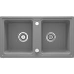 Zlewozmywak ZORBA szary metalik granit 2K B/O 780 x 435 x 180 mm 3,5" + osprzęt