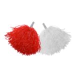 Pompony kibica (biały + czerwony) 2 szt.