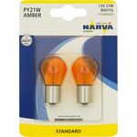 Zestaw żarówek samochodowych PY21 W pomarańczowe BAU15s 12 V blister NARVA
