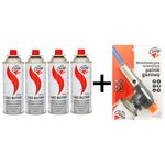 Kartusz gaz butan 4 sztuki + palnik ceramiczny Mr. Camp