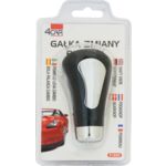 Gałka zmiany biegów CHROM skóra czarna 4Car