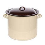 Garnek prosty 16,6 l śr. 30 cm wys. 25,2 cm krem/ciemny środek z pokrywą