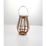 Lampion solarny naturalny bambus 16,5 x 16,5 x 24,5 cm
