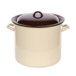 Garnek prosty 14,2 l śr. 28 cm wys. 25 cm krem/ciemny środek z pokrywą