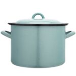 Garnek prosty 7,5 l śr. 24 cm wys. 17 cm szałwiowy nakrapiany