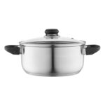 Garnek nierdzewny 3,2 l 22 cm z pokrywą szklaną Emilio