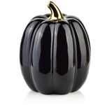 Figurka ceramiczna dynia HTC9321 13 x 3 x 16,5 cm czarna