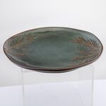 Talerz płytki 25 cm zielono-brązowy
