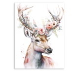 Obraz Canvas 60 x 80 cm ST701 Deer & flowers