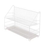 Suszarka do naczyń 2-poziomowa 50 cm biała z tacką